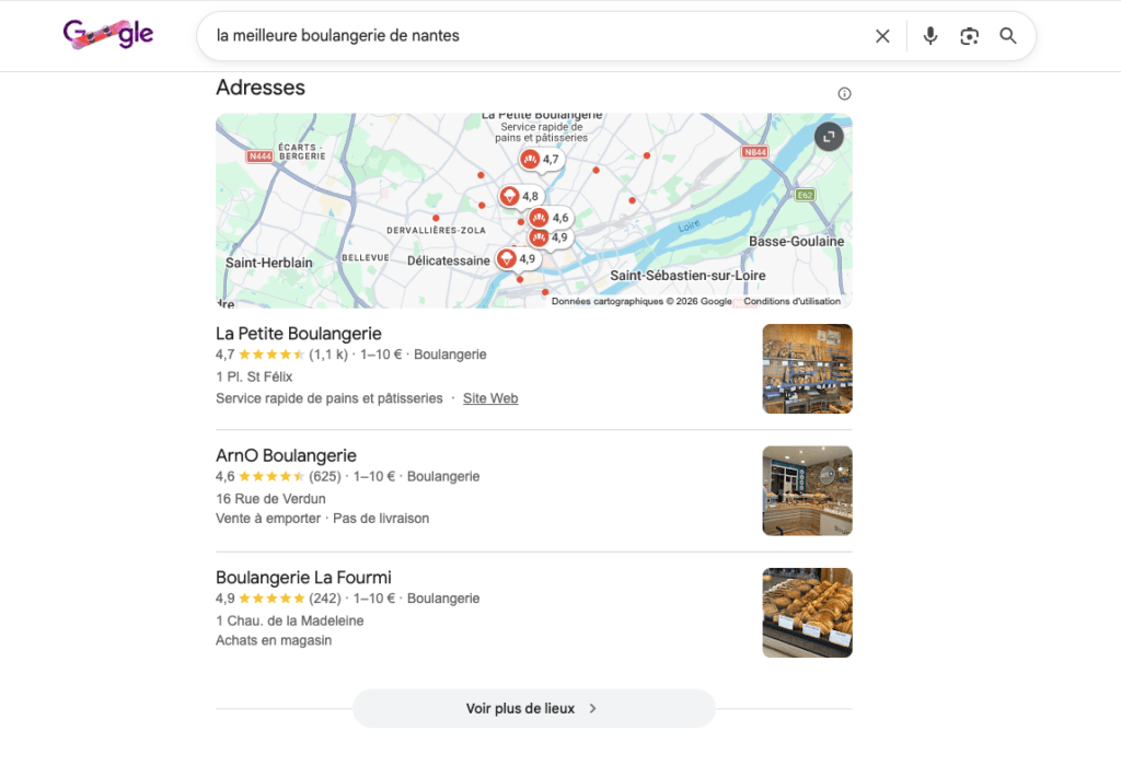 Google affiche seulement les fiches Google les mieux optimisées.
