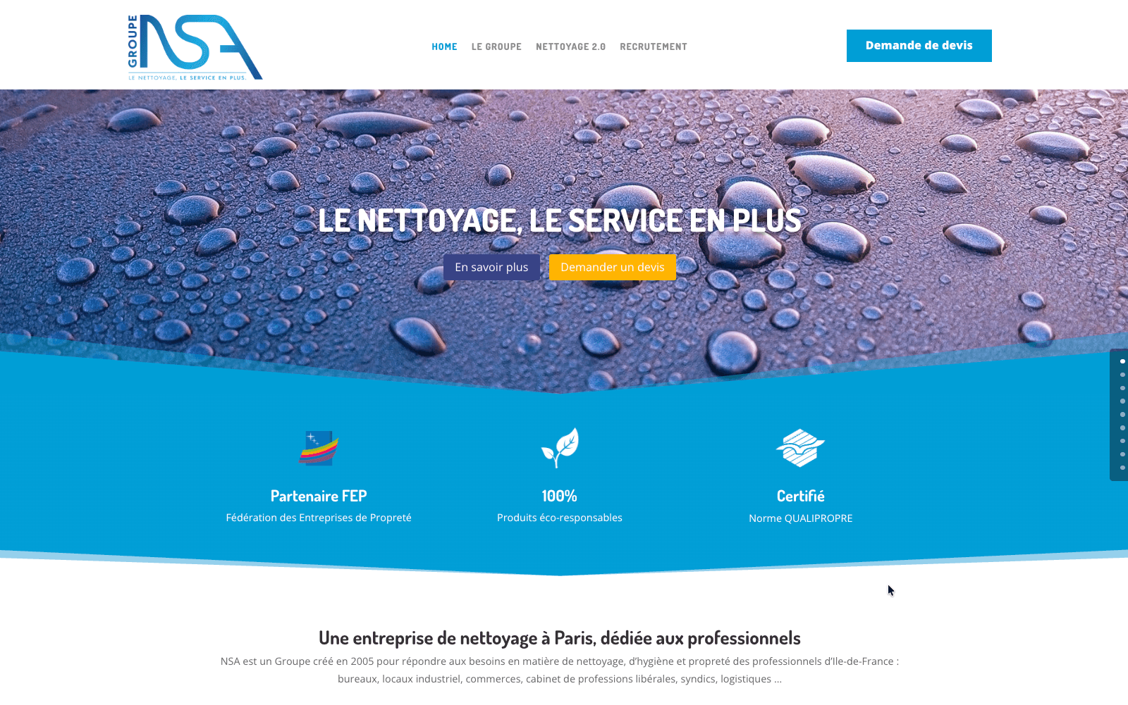 Création site web pour le Groupe NSA à Paris